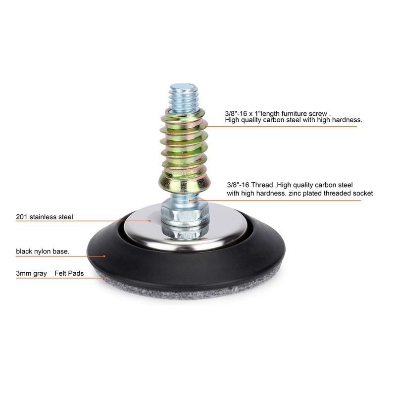 Furniture Levelers - Adjustable Leveling Legs for Tables Chairs Cabinets