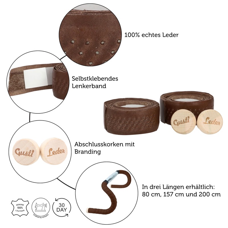 Gusti Genuine Leather Handlebar Tape Bicycle – Fausto C. 200