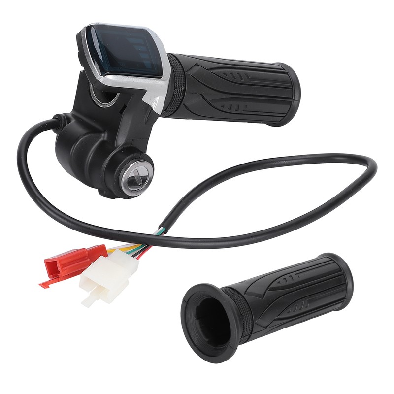 60V LED Digital Meter Electric Bike Scooter Throttle Grip Handlebar