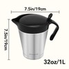 Rorence Stainless Steel Double Insulated Gravy Boat Sauce Jug with