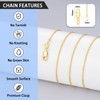 Jewlpire 14K Plated Gold Chain Necklace for Women, 1MM Cable
