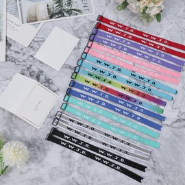 18PCS WWJD Christian Bracelet Pack for Women Men, Jesus Gifts Bracelets Bulk, WWJD Bracelets - What Would Jesus Do Bracelet, 18 Color