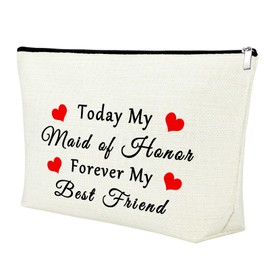 Wedding Gifts for Bridesmaids 25X17CM Maid of Honor Makeup Bag Gifts for Friends Sister Bridal Shower Gifts for Bridesmaids Thank You Gifts Travel Toiletry Bag