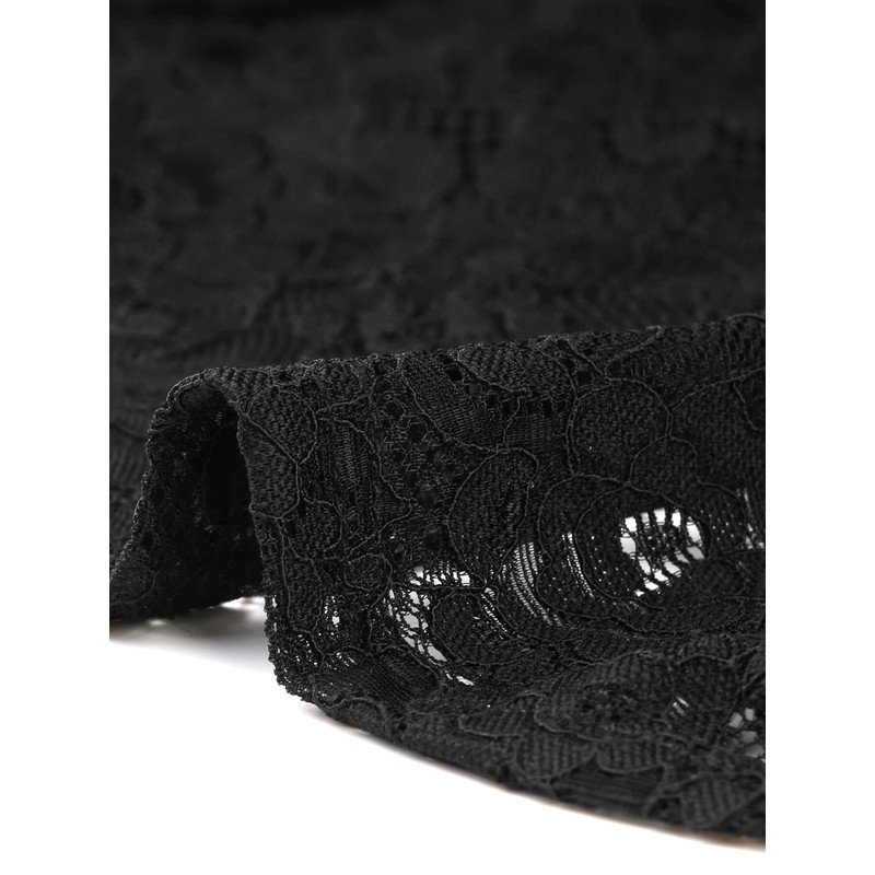 Allegra K Women's Lace Shrugs Stand Collar Cropped Formal Shoulder