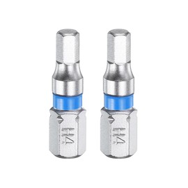 HARFINGTON 2pcs Hex Screwdriver Bit H4 1/4" Hex Shank 25mm/1" Length Magnetic Hexagonal Head Bits S2 Steel Electric Screw Driver Bit