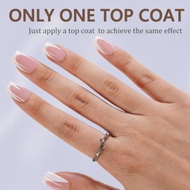 Misssix Uñas francesas profundas, 160 puntas de gel francesas, uñas postizas de gel suaves y cortas, kit de inicio X-BASIC para manicura, 16 tamaños