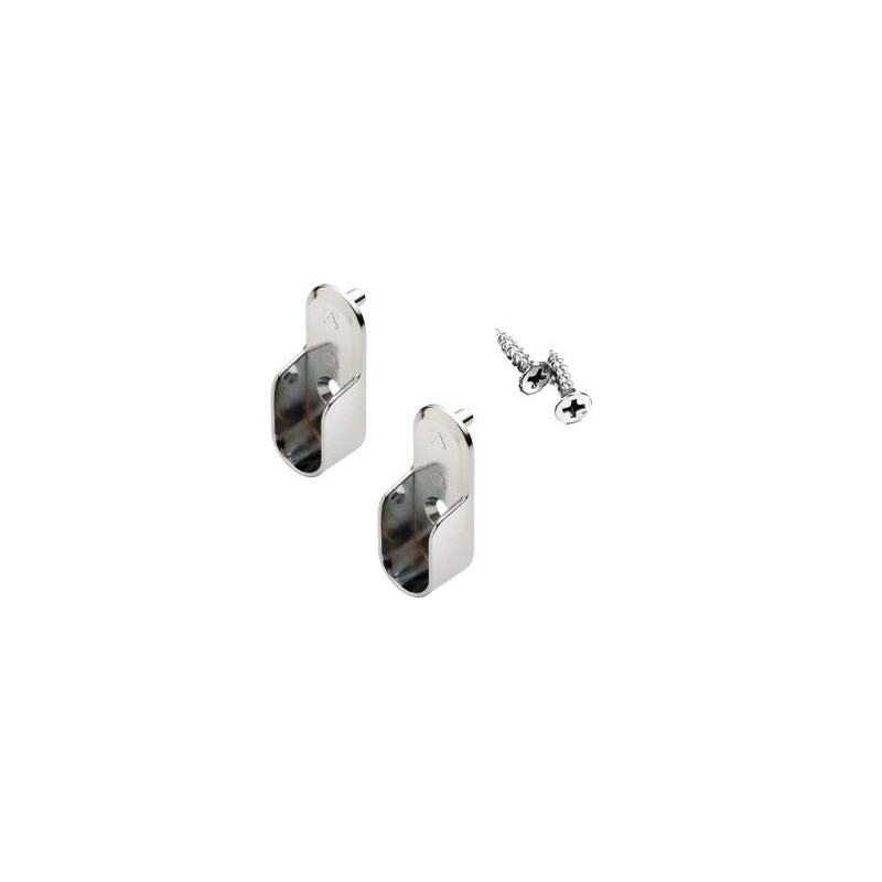 Oval Closet Rod with End Supports (CHROME - 30 inch)