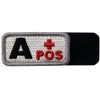 Type A + Tactical Blood Type Embroidered Velcro Patch White