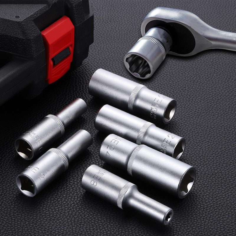 sourcing map E-Torx Socket 1/2" Drive E8 External Torx Deep
