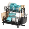 Boosiny Dish Drying Rack, 2 Tier Large Stainless Steel Sink