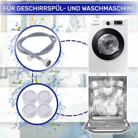 Inlet Hose Extension for Washing Machine and Dishwasher 3 m 25°C from 20 to 60 Bar with Connection Diameter 3/4 Inch Complete 4 Vibration Dampers Washing Machine Made in Italy MONTERAL