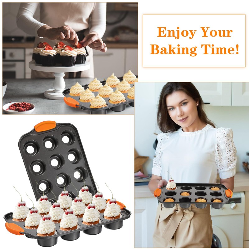 Yuanan 2Pack Mini Cheesecake Pans Removable Bottom Mini Cupcake Pans,