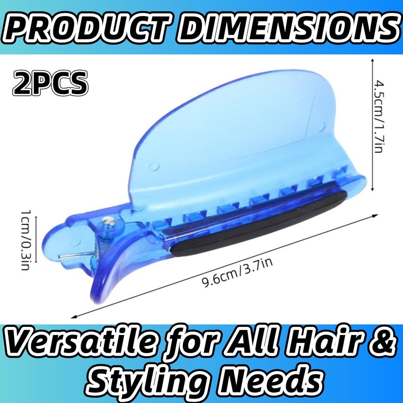Heat Insulation Sectioning Clips, 2PCS Blue Hair Styling Clips -