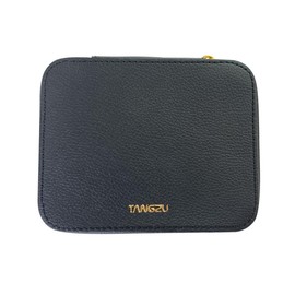 TANGZU Leather Earphone Case, Water-Resistant Portable Earbuds Storage Case for Earphones, Audio Accessories, Eartips and Cables, Black