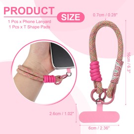 PATIKIL Cell Phone Wrist Lanyard, Universal Phone Wrist Lanyard Hand Wrist Strap Anti Theft Strap with Pads, Rose