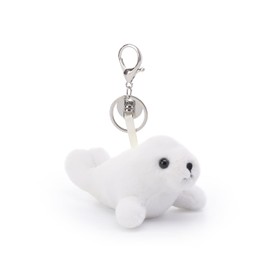 Apricot Lamb Seals Sea Animal Cute Key Fob, Soft Stuffed Plush Key Ring Toy for Children's Backpack, Purse, 13 cm