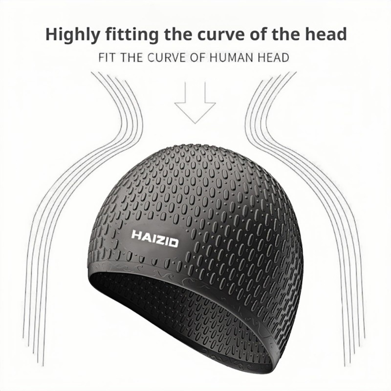 Silicone Swim Cap for Men Women - Comfortable Bathing Cap