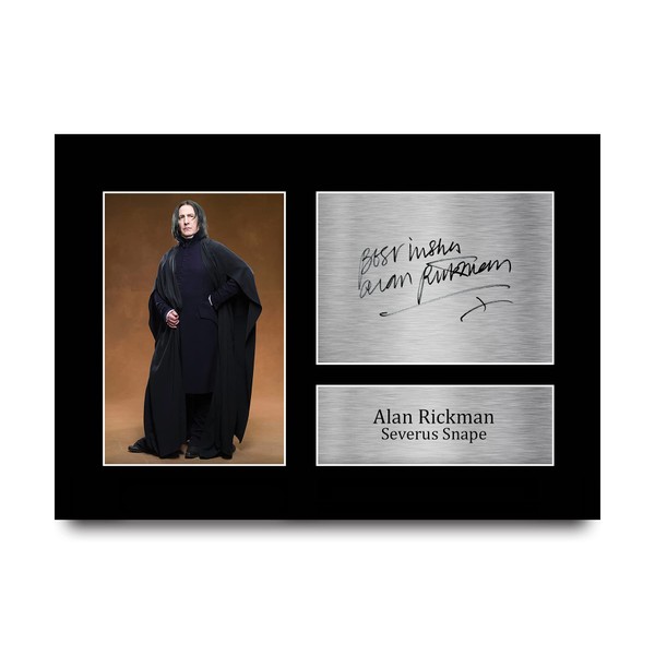 HWC Trading - Foto e autografo stampati di Alan Rickman, Severus Piton di Harry Potter, formato A4, idea regalo da collezione per i fan del film