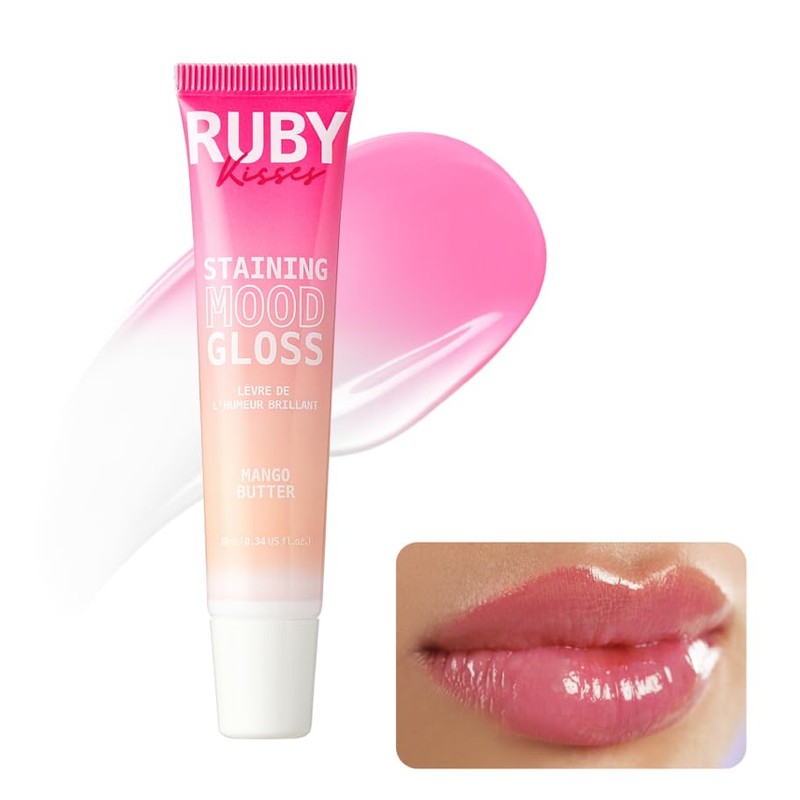 Ruby Kisses pH Lip Gloss, Pink Tinted Lip Balm Stain,
