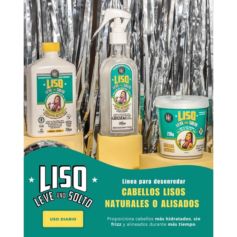 Liso leve e Solto Anti frizz Full Kit Lola Cosmetics