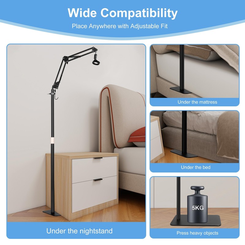 NIdreamCE C/APAP Hose Holder Hanger for Bed with Adjustable Height