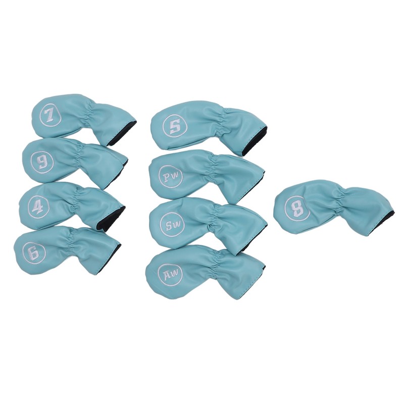 9pcs Golf Club Cover PU Leather Stylish Portable Golf Head