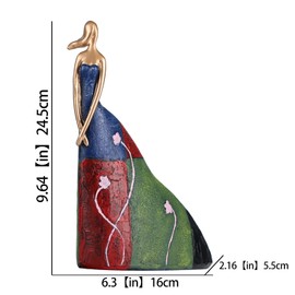 Abstrakte Kunst, weibliche Statuen und Skulpturen, moderne Wohnkultur-Statuen, bunte bemalte weibliche Figuren Ornamente für Wohnzimmer, Schlafzimmer, Zuhause, minimalistische Wohnkultur (A)