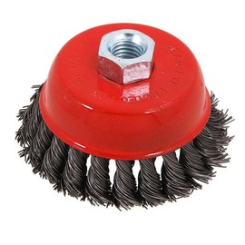 Dapetz ® Twist Knot Wire Wheel Cup Brush 85mm M14 for 3 1/2" 115mm Angle Grinder for Metal and Stone Working, Cleaning, Surface Preparation and Fabrication Tasks