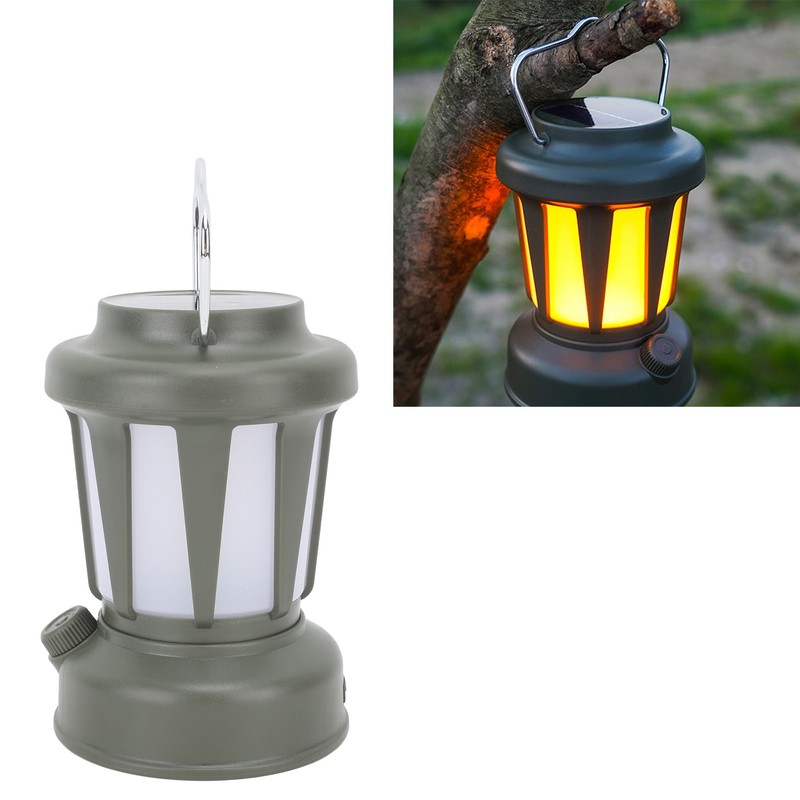 Camping Lantern Solar Powered USB Rechargeable Stepless Dimmable Retro Style