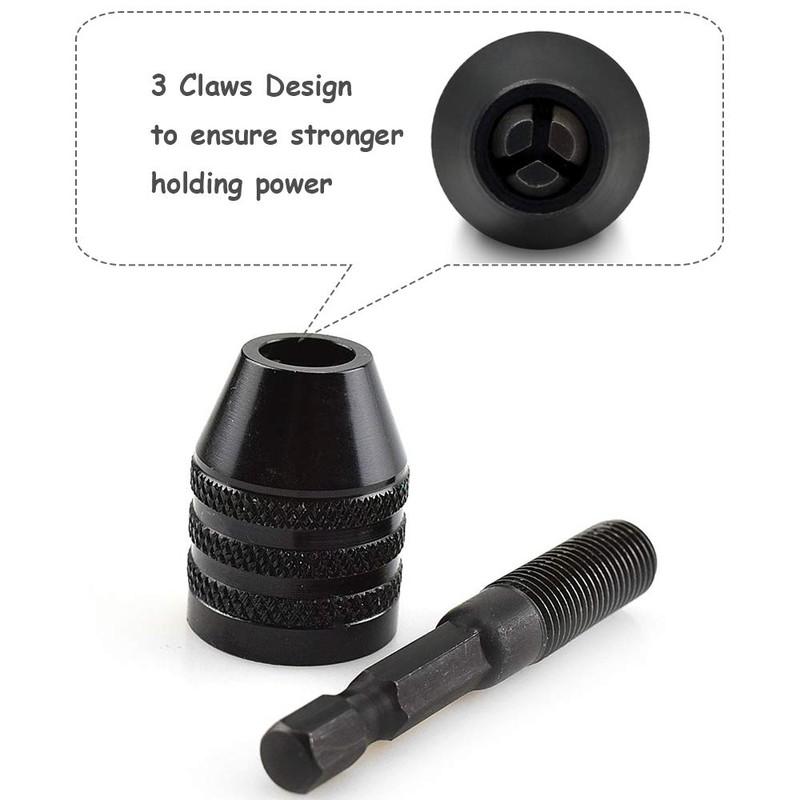 Mesee 0.3-8mm Keyless Drill Chuck, 1/4 Inch Hex Shank Quick