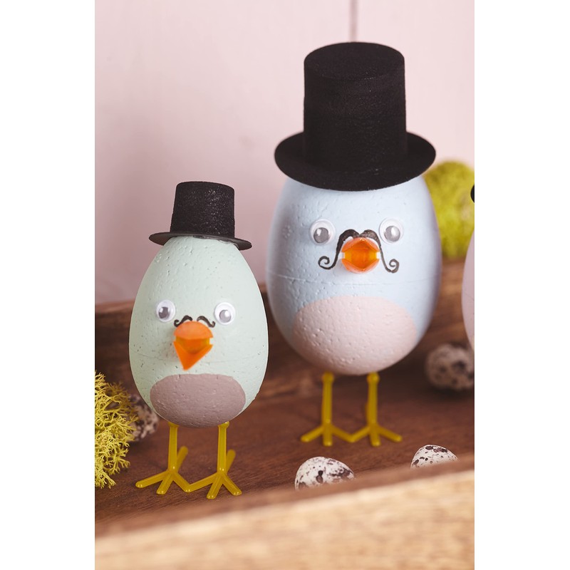 Set of 10 Polystyrene Eggs 6 x 4.5 cm White