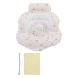 Baby Inflatable Bathing Seat Soft PVC Cartoon Animal Pattern Baby Bathing Learning Chair