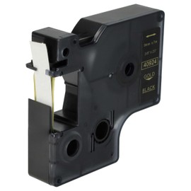 vhbw Label Tape Cassette Compatible with Dymo 1000, 1000+, 2000, 3500, 4500, 5000, 5500 Label Printers 9mm Gold on Black