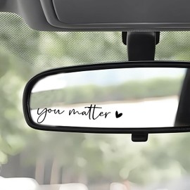 WCDHOR 2 x You Matter Rearview Mirror Decal Water Bottle Stickers Affirmation Reminder Sticker Laptop Bumper Sticker Tumbler Vinyl Sticker Car Mirror Decal New Car Decor (You Matter, Black)