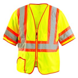 Occunomix LUX-HSCLC3Z-Y2X Classic Mesh Two and Three Tone High Visibility Standard Vests, XX-Large, Yellow