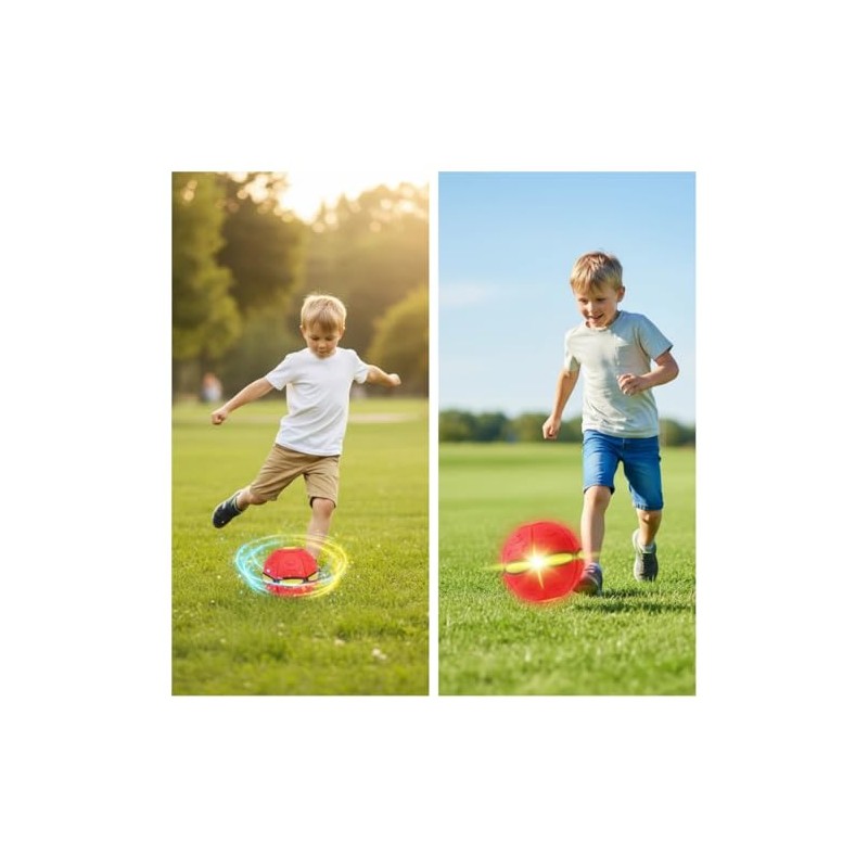 2pcs Magic Bouncing Ball 6-Lights,Transforming Flying Disc Ball, Pop-Up Rebound
