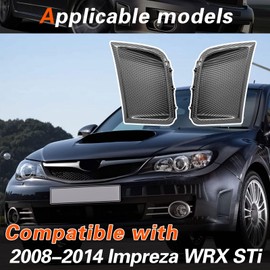 Hbzxqp Front Bumper Side Bezel Cover Compatible with Subaru Impreza WRX Sti 2014 2013 2012 2011 2010 2009 2008 Carbon Fiber Printing Air Vents Cover, A Pair (Carbon Fiber Style)