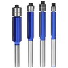 QWORK® 4 Pcs Flush Trim Router Bits Set, 1/4-Inch Shank,
