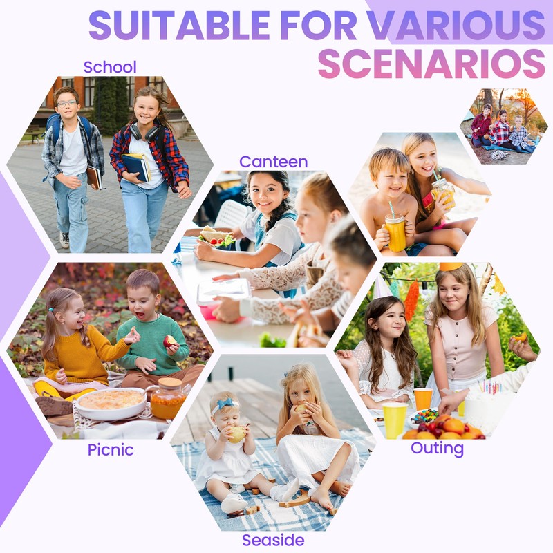 Uxeqtop Kid Insulated Lunch Bag Cute Lunch Box Reusable Lunch