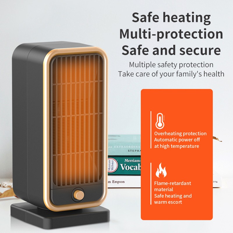 Space Heater 500W PTC Ceramic Low Noise Fast Heating Portable