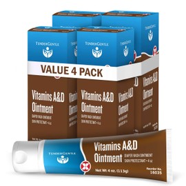 Vitamin A&D Ointment for Baby Diaper Rashes - 4 oz Tube, 4 Pack - A and D Ointment for Adults, Seniors, and Babies