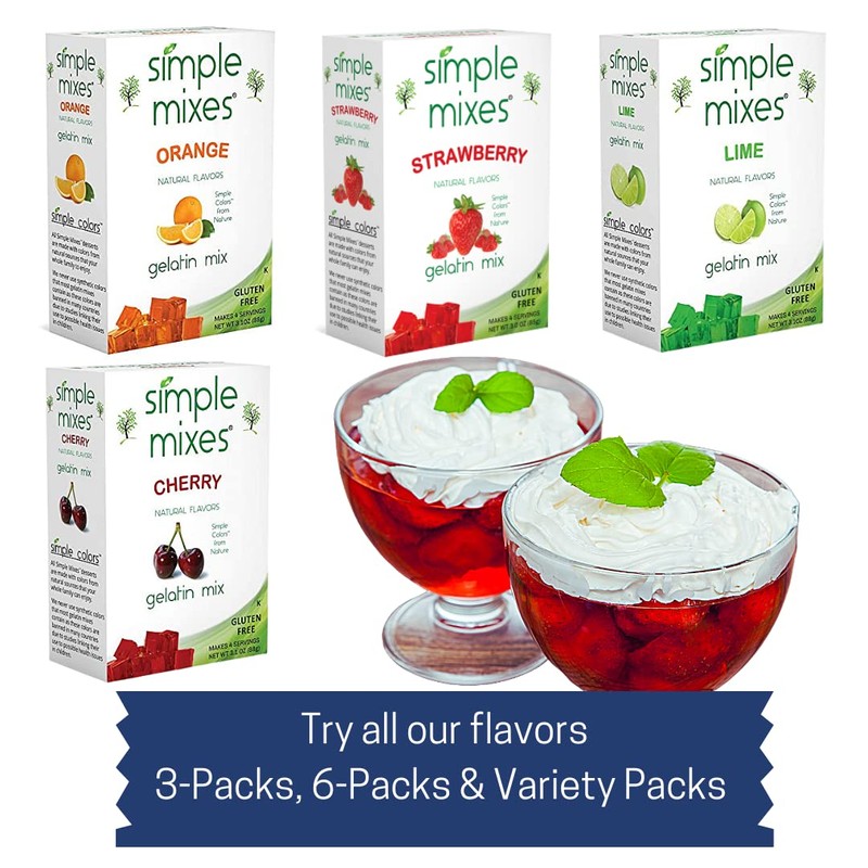 Simple Mixes Natural Gelatin Dessert, Strawberry - Healthy, Lactose, Fat