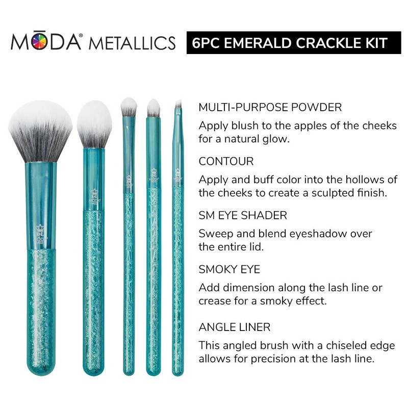 Royal & Langnickel MODA Full Size Crackle 6pc Makeup Brush