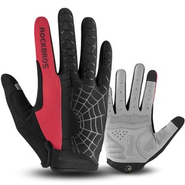 ROCKBROS Cycling Gloves for Men Mountain Bike Gloves Bicycle Gloves SBR Pad Anti-Slip Road Riding Gloves for Spring, Autumn Breathable Sports Gloves