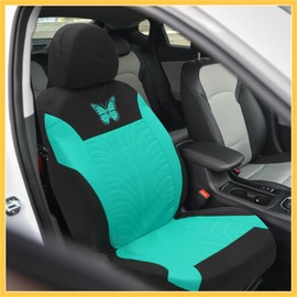 REPAIROCK Universal Car Seat Covers Kit Washable and Breathable Truck SUV Car Interior Seat Protectors Knitted Mesh Fabric Butterfly Pattern Green (Set of 4) Auto Replacement Parts