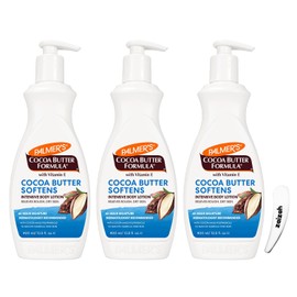 Palmer's 3 X 400 ml Premium Cocoa Butter Formula Body Lotion for Ultimate Moisturiser (With Cosmetic Spatula)