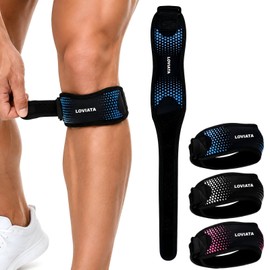 2 Pack Bright Blue Patella Knee Straps, Knee Support for Sports | Shock-Absorbing Silicone Pad, Adjustable Fit, Breathable Comfort, Stay-Put Support, 