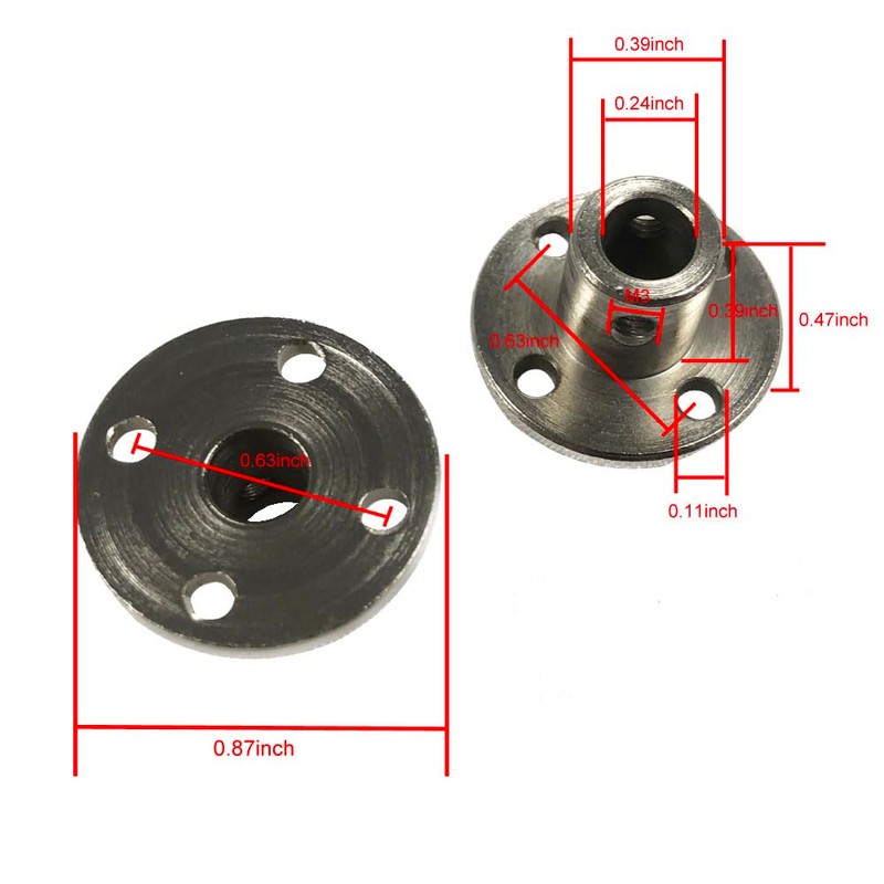BRINGSMART 2pcs 6mm Flange Coupling Connector with Wrench Rigid Axis