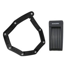 Kohlburg Small And Lightweight Folding Bicycle Lock, Weight: 690 g, Length: 70 cm, Secure Bicycle Lock Made of Hardened Steel for Electric Bikes & Bicycles, With Bracket