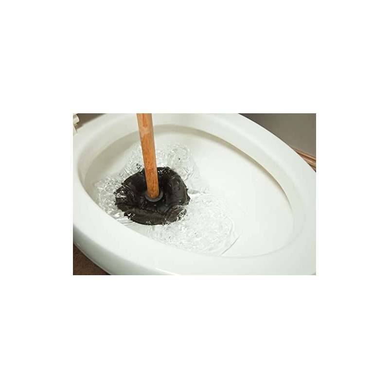 Edward Tools Classic Toilet Plunger with Wood Handle - 6”
